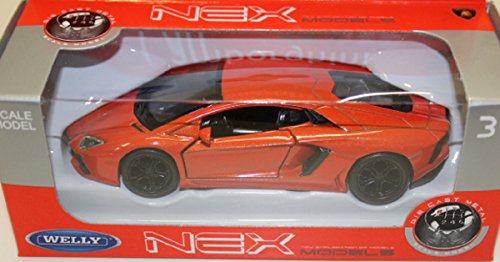 Welly Nex Modelo de coche Lamborghini Aventador LP700-4 naranja no. 43643