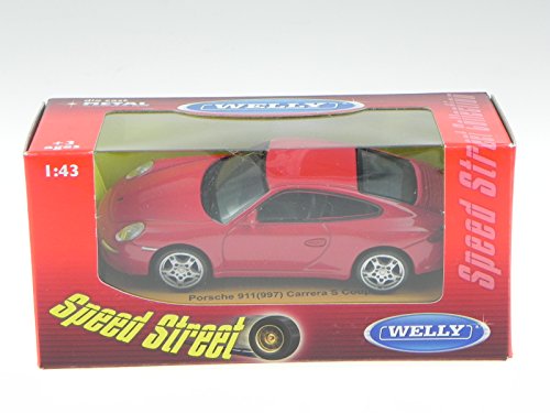 Welly Porsche 911 997 Carrera S Rot Modellauto 1:43