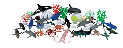 Wenno USA National Geographic Large Bucket of Sea Animals Figurines, 45 Pieces Figuras, Color. (NYX06002)