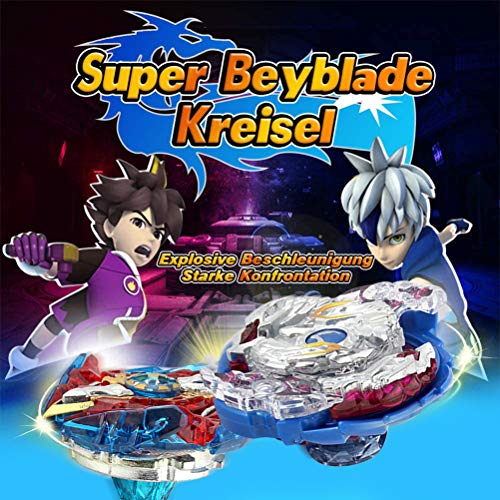 WENTS Beyblade Burst Peonzas 2Pcs Conjuntos de Metal de Gyro 4D Peonzas Gyro Lucha Maestro Cadena Launcher con Estadio Infinity Nado Básico Duelos Conjuntos Regalo para Niños