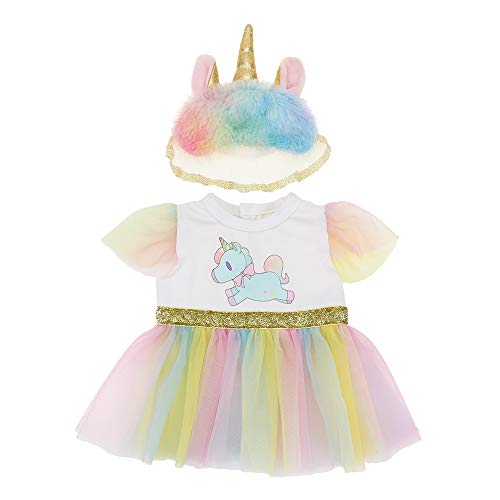 WENTS Ropa para Muñeca Vestido 2PCS Ropa de Muñecas para New Born Baby Doll Unicornio Vestidos para Muñeca Hechos para Muñecas de 18 Pulgadas