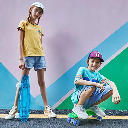 WeSkate Cruiser - Monopatín Completo Mini Skateboard de 55 cm, Penny Board con Ruedas LED de Poliuretano, rodamientos ABEC-7, niños, Adolescentes y Adultos