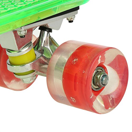 WeSkate Cruiser - Monopatín Completo Mini Skateboard de 55 cm, Penny Board con Ruedas LED de Poliuretano, rodamientos ABEC-7, niños, Adolescentes y Adultos