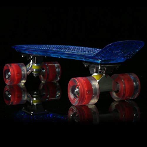 WeSkate Cruiser - Monopatín Completo Mini Skateboard de 55 cm, Penny Board con Ruedas LED de Poliuretano, rodamientos ABEC-7, niños, Adolescentes y Adultos