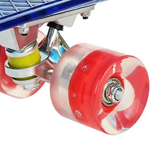 WeSkate Cruiser - Monopatín Completo Mini Skateboard de 55 cm, Penny Board con Ruedas LED de Poliuretano, rodamientos ABEC-7, niños, Adolescentes y Adultos