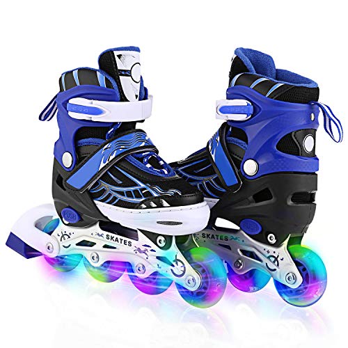 Weskate Patines en Linea Ajustables para Niña Niño Patines Linea con Todas Las Ruedas iluminadas Patines Niña para Exteriores e Interiores