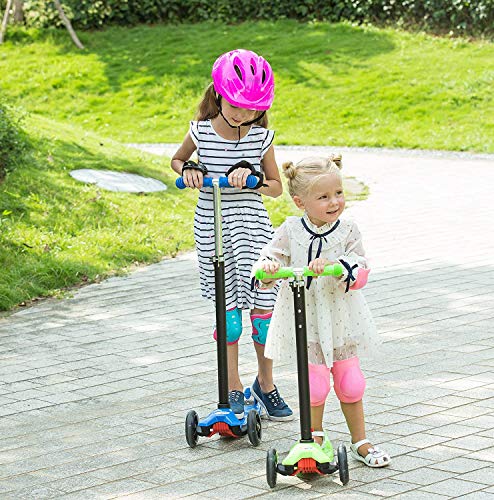 WeSkate Patinetes para Niños Patinete de 3 Ruedas para Niños Pequeños, Niñas y Niños, 4 Alturas Ajustables, Inclinarse para Dirigir, Ruedas Iluminadas para Niños de 3 a 12 Años