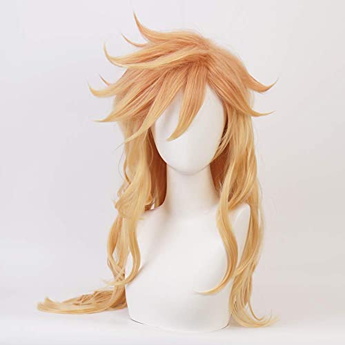 WGHERE UP Anime Cosplay Peluca para Demon Slayer Hair Pelucas de pelo sintético con gorro de peluca gratis (Douma)