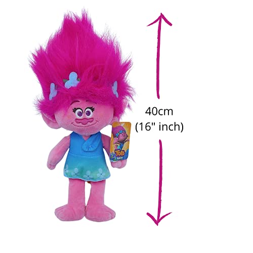 WHL DreamWorks - Peluche Trolls Poppy, 40cm (16"), Juguete película Trolls