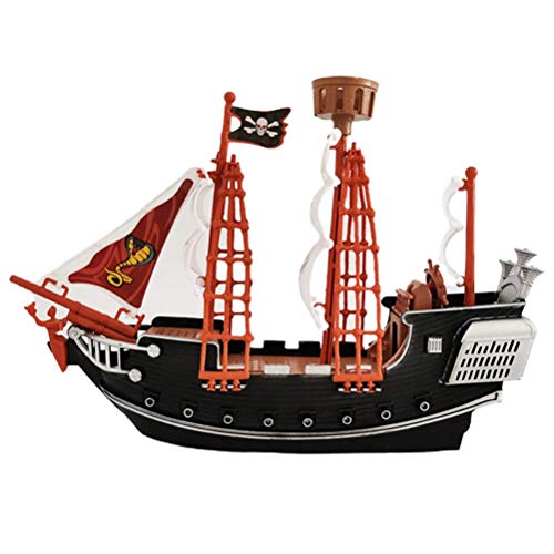 WIIBST Niños Niños Juego de simulación Barco Pirata Juego Cannon Treaure Figuras Piratas Juguete Amigos Barco Pirata Aventura Kit de construcción con Figuras + Velas + Nido de Cuervo