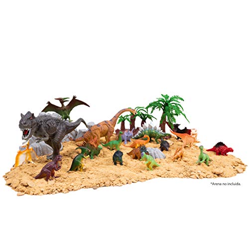 Wild predators Bote de Dinos 26 Piezas, Surtido Figuras 3 años o Más, Regalos para Niños, Dinosaurio de Juguete, Indominus Rex Incluido, Multicolor (XT380853)