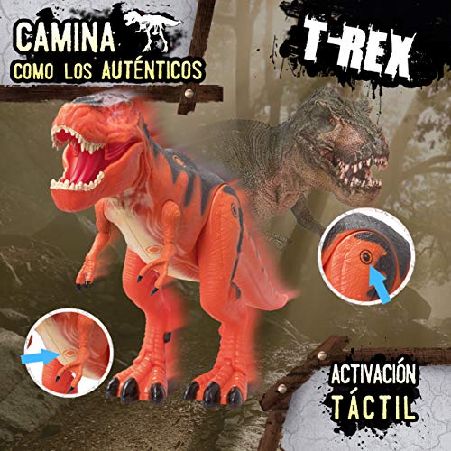 Wild predators T Táctil, juegos niños, tiranosaurio rex, figura, dinosaurios de juguete, color surtido (World Brands 80089)