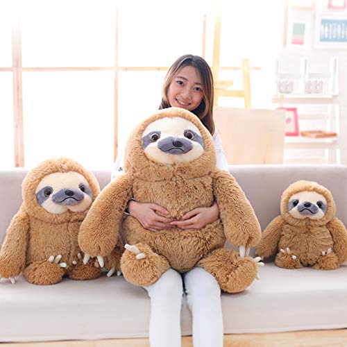 winsterch Perezoso Peluche Muñeco de Peluche para Uso Infantil Oso Perezoso Suave Ideal para Regalar en cumpleaños o Navidad,Marrón,40 CM