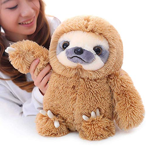 winsterch Perezoso Peluche Muñeco de Peluche para Uso Infantil Oso Perezoso Suave Ideal para Regalar en cumpleaños o Navidad,Marrón,40 CM