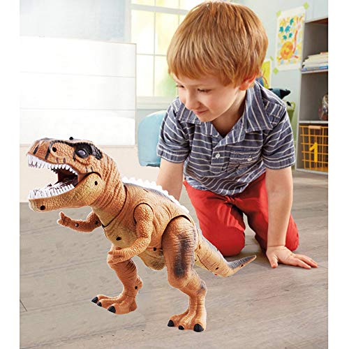 WISHTIME Dinosaurio de Control Remoto ElectricToy Kids RC Animal Toys LED Light Up Dinosaur Walking and Roaring Realista T-Rex Robot Toys For Toddlers Boys Girls