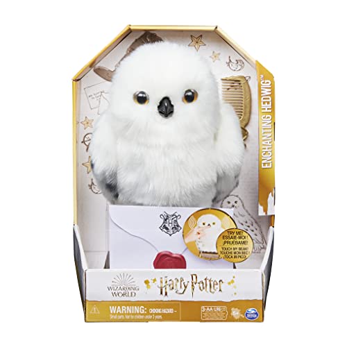 Wizarding World Enchanting Hedwig - Búho Interactivo de Harry Potter con más de 15 Sonidos y Movimientos y sobre Hogwarts, Juguetes para niños de 5 años en adelante