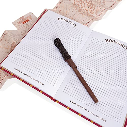 Wizarding World Harry Potter - Set de regalo de papelería – Agenda A5, mapas de merodeadores y bolígrafo de varita – Regalos y mercancía oficial de Harry Potter