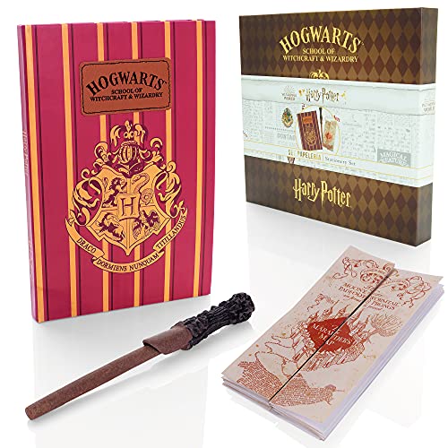 Wizarding World Harry Potter - Set de regalo de papelería – Agenda A5, mapas de merodeadores y bolígrafo de varita – Regalos y mercancía oficial de Harry Potter