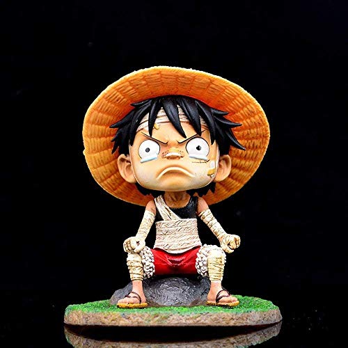 WMYATING Realista y Divertido 13 cm Infancia d Luffy Llorando Mono Ver Modelo de Dibujos Animados Mini decoración de automóvil una Pieza Anime acción Figura Vendaje Luffy muñeca