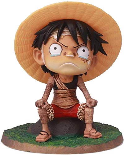 WMYATING Realista y Divertido 13 cm Infancia d Luffy Llorando Mono Ver Modelo de Dibujos Animados Mini decoración de automóvil una Pieza Anime acción Figura Vendaje Luffy muñeca