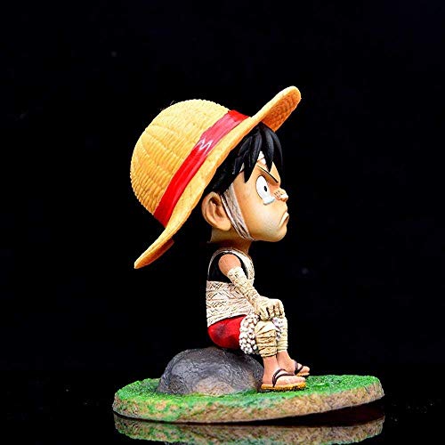 WMYATING Realista y Divertido 13 cm Infancia d Luffy Llorando Mono Ver Modelo de Dibujos Animados Mini decoración de automóvil una Pieza Anime acción Figura Vendaje Luffy muñeca