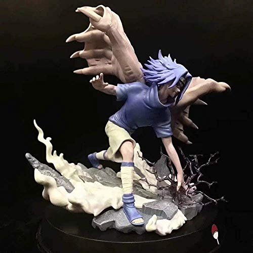 WMYATING Realista y Divertido Naruto Sasuke Uchiha GK Statue Big Mantra Mano PVC Toys Toys Collection Doll Anime Dibujos Animados Modelo 35 cm