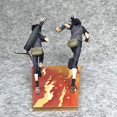 WMYATING Realista y Divertido Personajes de Anime Naruto Uchiha Itachi Uchiha Sasuke Premium en Caja de Juguete Modelo de Juguete Muñeca Muñeca Escultura Altura 15 cm