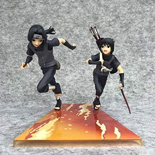 WMYATING Realista y Divertido Personajes de Anime Naruto Uchiha Itachi Uchiha Sasuke Premium en Caja de Juguete Modelo de Juguete Muñeca Muñeca Escultura Altura 15 cm