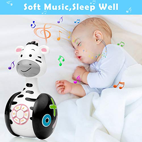 WolinTek Juguetes educativos tempranos,Juguetes Bebe ,Juguetes Musicales para Niños,Juguetes de Vaso Juguete de Sonido con Música y Luz,Máquina de Aprendizaje Regalo de Juguete (Cebra)