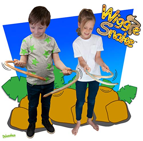 Wooden Wiggle Snake de Deluxebase. Una novedosa Serpiente de Juguete Que se balancea y se Mueve. Resistente Regalo Ideal para Fiestas Infantiles con temática Retro