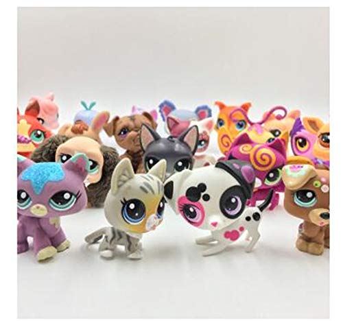 WooMax LPS 10 Piezas Littlest Pet Shop Juguetes Lindos Puestos Gato Perro Viejo Raro Original Figura Colecci¨®n Animal Gatito Collie Spaniel