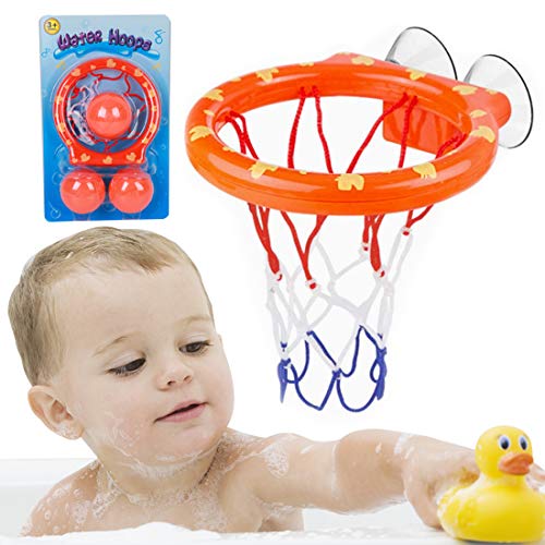 Wopin Basket Games Basket Hoop Hanel-Canasta Baloncesto Infantil Bañera Playset para Little Baby Bath Toys Juego Creativo de tiros de bañera, Regalo de Juguetes de baño para niños y niños pequeños