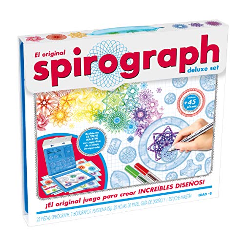 World Brands Spirograph Deluxe Set, Kit Dibujo, Manualidades, Plantillas para Pintar, Mosaicos Infantiles, Aprender A Dibujar, Regalos para Niños, Multicolor (80977)