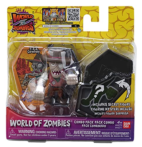 World of Zombies Zombies-44271 Pack de Dos U.S.Z. Cowboy y Figura Sorpresa (Bandai 44271), Multicolor