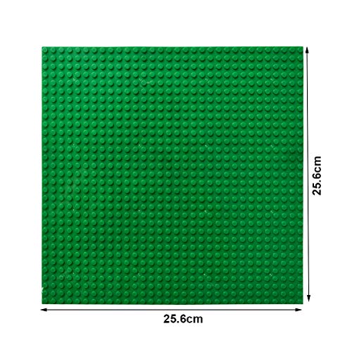 WOWOSS 4Pcs Placas Base básicas para Ladrillos de construcción, 10 '' x 10 '', Placas Base para la construcción de Torres, mesas, etc. (Negro, Gris, Verde, Azul)