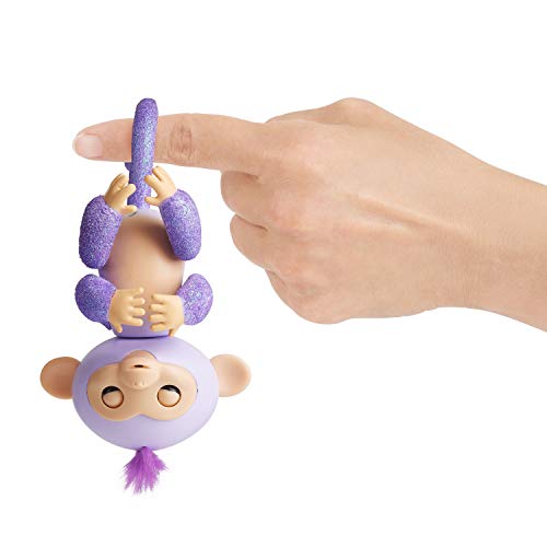 WowWee - Fingerlings Kiki, Monito Interactivo en color morado con purpurina (WowWee 3762) , color/modelo surtido