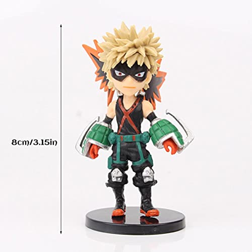 Wuawtyli My Hero Academia Figura,9PCS 8CM PVC Pop Action Figura Toga/Deku/Kirishima/Todoroki/Banpresto/Bakugo/Tsuyu/Tomura/Dabi Academia Set