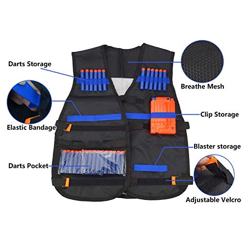 Wuudi Kit de Chaqueta de Chaleco táctico para Pistolas de Juguete Nerf N-Strike Elite Series