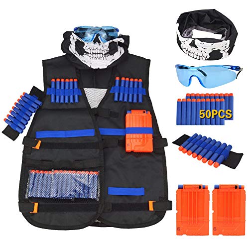 Wuudi Kit de Chaqueta de Chaleco táctico para Pistolas de Juguete Nerf N-Strike Elite Series