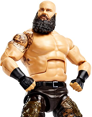 WWE Élite Figura de acción Braun Strowman, muñeca articulada de juguete con accesorios para niños +6 años (Mattel GVB70)