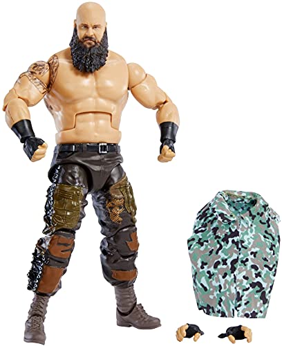 WWE Élite Figura de acción Braun Strowman, muñeca articulada de juguete con accesorios para niños +6 años (Mattel GVB70)