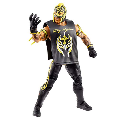 WWE Élite Figura Rey Mysterio, muñeco articulado de juguete con accesorios (Mattel GVC01)