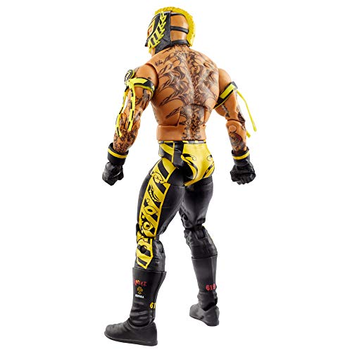 WWE Élite Figura Rey Mysterio, muñeco articulado de juguete con accesorios (Mattel GVC01)