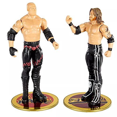 WWE Serie Campeonato Pack 2 figuras Kane y Edge, muñecos articulados de juguete con accesorios (Mattel GVJ19)