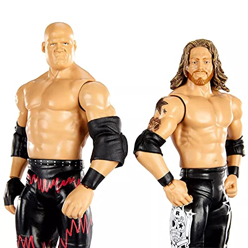 WWE Serie Campeonato Pack 2 figuras Kane y Edge, muñecos articulados de juguete con accesorios (Mattel GVJ19)