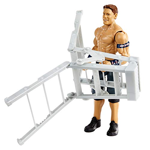 WWE Wrekkin John Cena destroza rivales, muñeco articulado de juguete con escalera y accesorios (Mattel GVJ30)