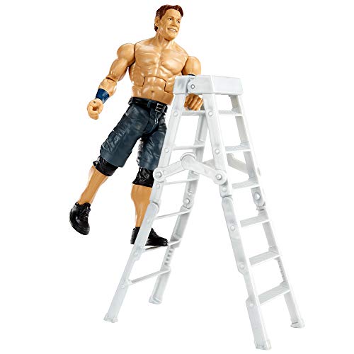 WWE Wrekkin John Cena destroza rivales, muñeco articulado de juguete con escalera y accesorios (Mattel GVJ30)