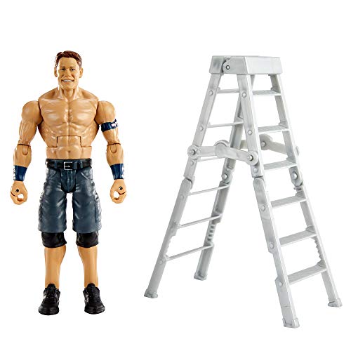 WWE Wrekkin John Cena destroza rivales, muñeco articulado de juguete con escalera y accesorios (Mattel GVJ30)