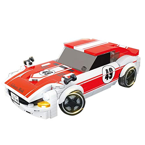 WWEI Cochecito deportivo de Technic, modelo Speed Champions con bloques de construcción, compatible con versión estática de Lego, rojo y blanco.