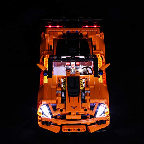 WWEI Iluminación LED personalizada para 42093, compatible con LEGO Technical Chevrolet Corvette ZR1, sin set Lego